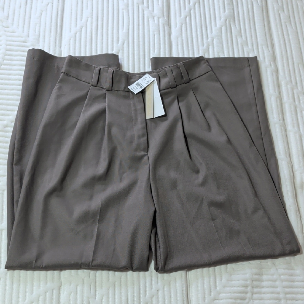 Topshop Wide Leg Pants in Taupe